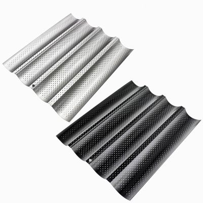 Wave Gutter Non Stick French Bread Perforated Tray Baking Baguette Pan Competitive