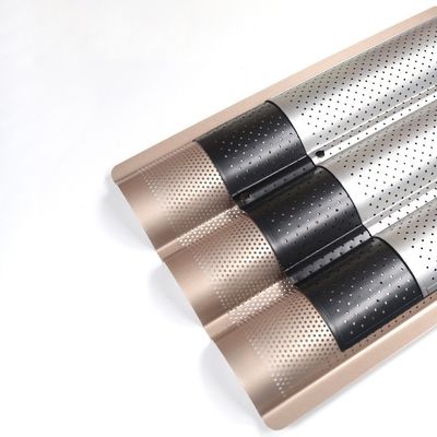 Wave Gutter Non Stick French Bread Perforated Tray Baking Baguette Pan Competitive