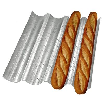 Wave Gutter Non Stick French Bread Perforated Tray Baking Baguette Pan Competitive