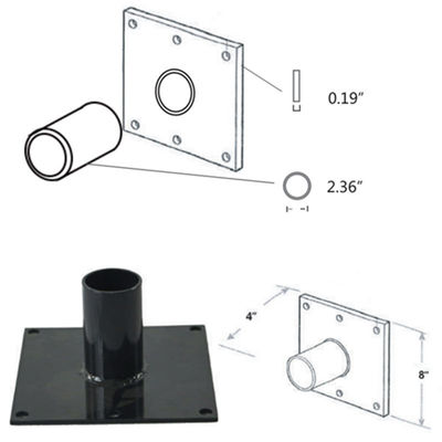 Outdoor Tenon Light Pole Bracket with Single-side Bracket Structure in Custom Color