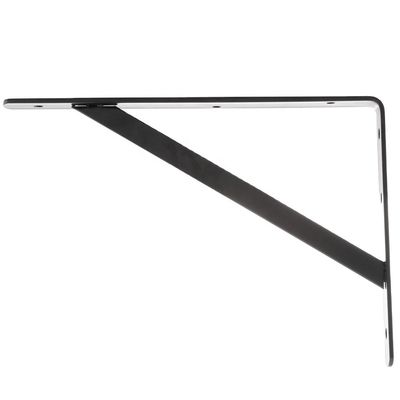Custom 12x8 Black Power Coating Heavy Duty Triangle Shelf Bracket and Drilling Process