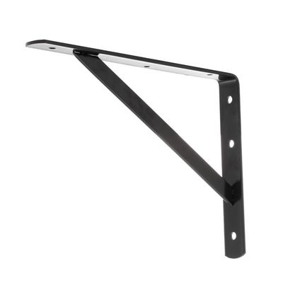 Custom 12x8 Black Power Coating Heavy Duty Triangle Shelf Bracket and Drilling Process