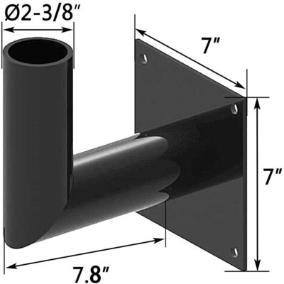 Anodized 90 Degree L-Shape Square Pole Top Bracket for LED Shoebox Parking Lot Light Pole