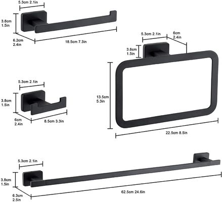 ISO9001 2015 Certified Stamping Process 4 Pieces Towel Rail Bathroom Accessories Set