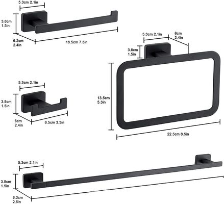 Towel Holders Bathroom Hardware Set 4 Pieces Thickness 2-5mm Certificate ISO9001 2015