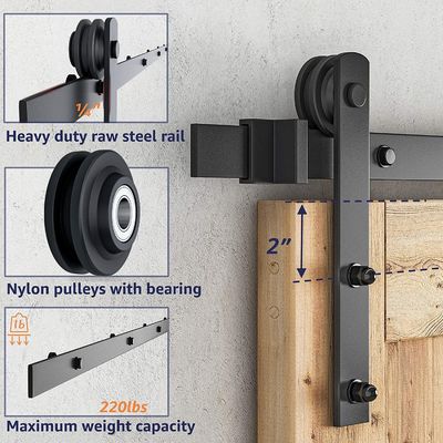 Customized Color 6.6 FT Heavy Duty Sturdy Sliding Barn Door Hardware Kit for Industry