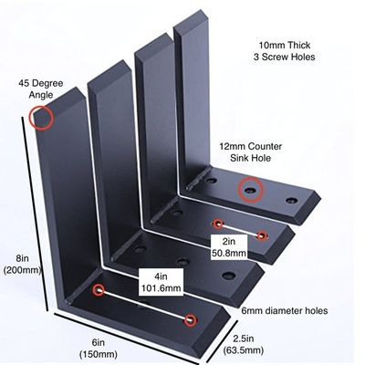Nonstandard Custom Floating Table Bracket Service/Wall Mount Shelf Brackets Carbon Steel