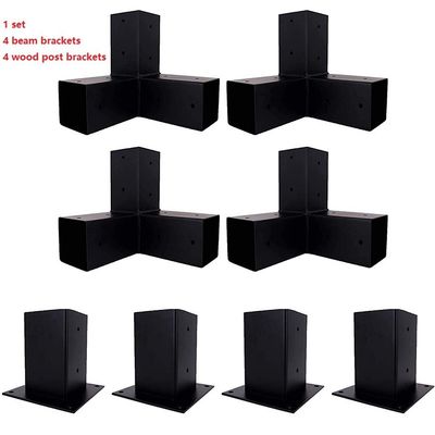 Multipurpose Custom Black Powder Coated Elevated Wood Stand Kit with Steel Brackets