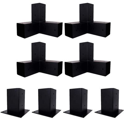 Multipurpose Custom Black Powder Coated Elevated Wood Stand Kit with Steel Brackets