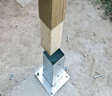 Powder Coated Metal Post Base for Composite Decking Polished Aluminum Construction
