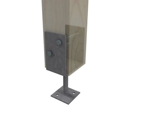 Powder Coated Metal Post Base for Composite Decking Polished Aluminum Construction