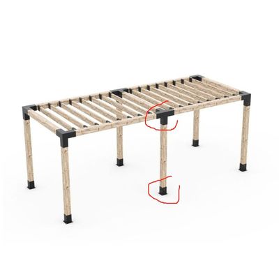 Elevated Wood Stand Kit with Stamping Process and Steel Brackets Fits 6x6 Pergola