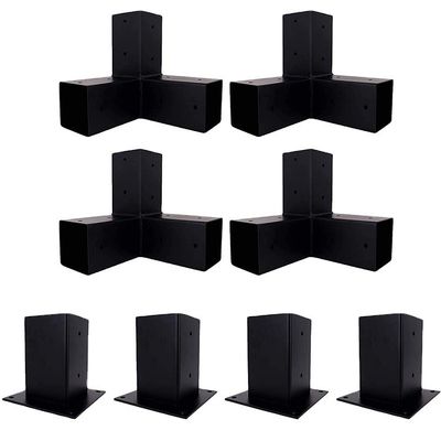 Elevated Wood Stand Kit with Stamping Process and Steel Brackets Fits 6x6 Pergola