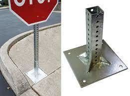 Customized Hebei Road Side Steel Sign Pole Base and Top Brackets Air Conditioner Parts
