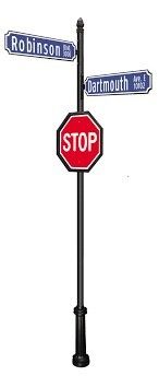 Customized Brass Road Side Sign Pole Base and Top Brackets for Customer's Request