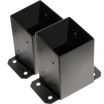 Power Coated Metal Base Bracket Custom Design Bending Process Custom Black Coated