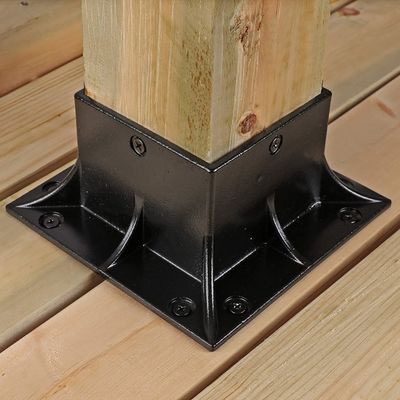 Power Coated Metal Base Bracket Custom Design Bending Process Custom Black Coated