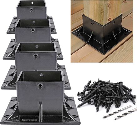 Power Coated Metal Base Bracket Custom Design Bending Process Custom Black Coated