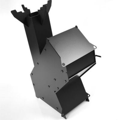 Upgrade Your Support Items with Custom Black Carbon Steel Wooden Burning Rocket Stove