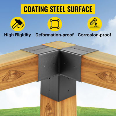 Advanced Outdoor Spaces Steel Pergola Kit with Wood Stand and Customized Brackets