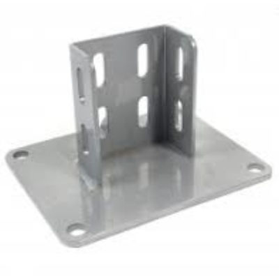 Floor Mount Base Plate in Steel and Stainless Steel with Custom Manufacturing Service