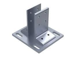Floor Mount Base Plate in Steel and Stainless Steel with Custom Manufacturing Service